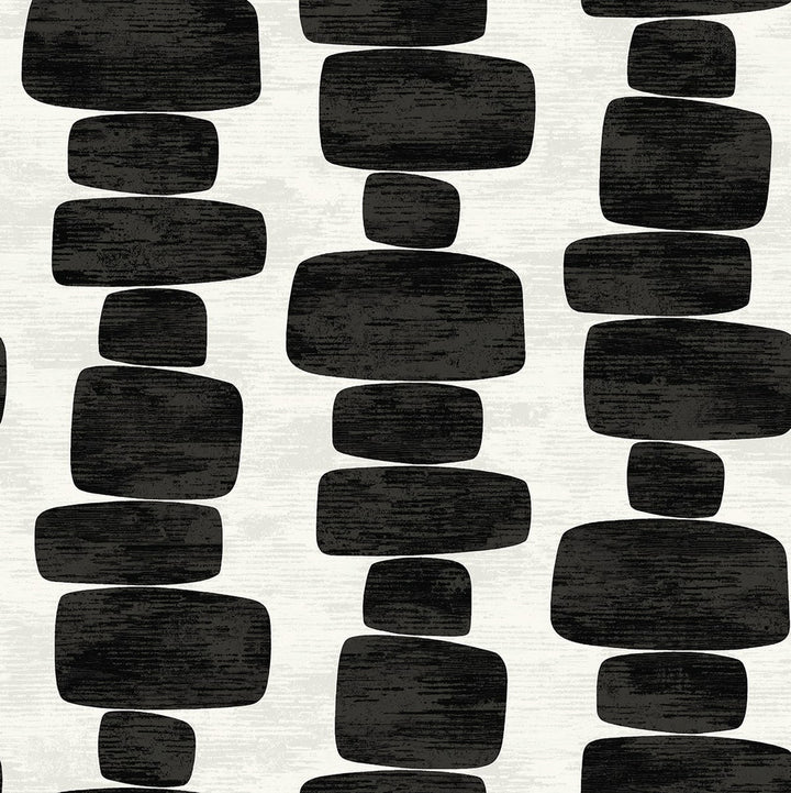 Stripe Block Charcoal by Seabrook Wallpaper Stacy Garcia Peel and Stick United States 30.75 20.87" 20.5" - Fabric Carolina -