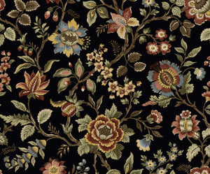 Jacobean Floral Trail Ebony by Seabrook Wallpaper