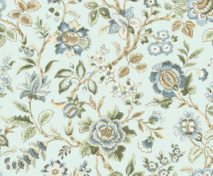 Jacobean Floral Trail Sea Mist by Seabrook Wallpaper