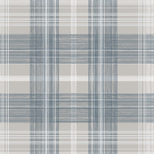 Crossroads Plaid Argos Grey & Blue by Seabrook Wallpaper