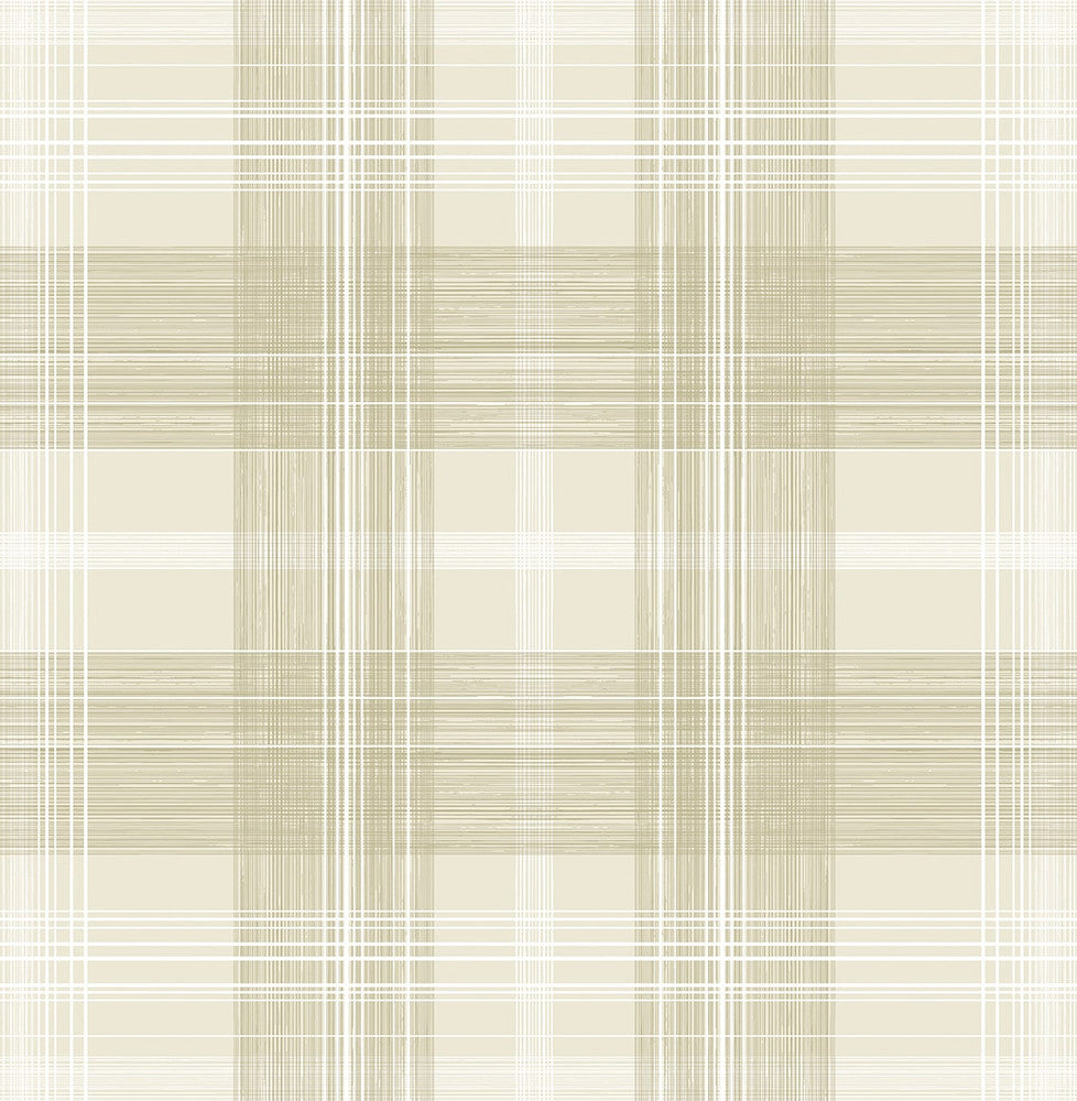Crossroads Plaid Sand Dollar by Seabrook Wallpaper Stacy Garcia Peel and Stick United States 17.08 20.87" 20.5" - Fabric Carolina -