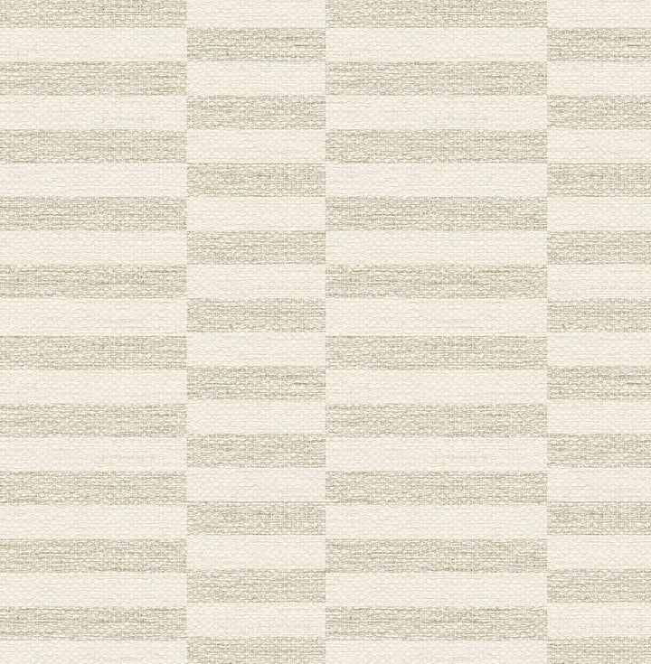 Faux Woven Stripe Natural by Seabrook Wallpaper Stacy Garcia Peel and Stick United States 17.08 10.43" 20.5" - Fabric Carolina -