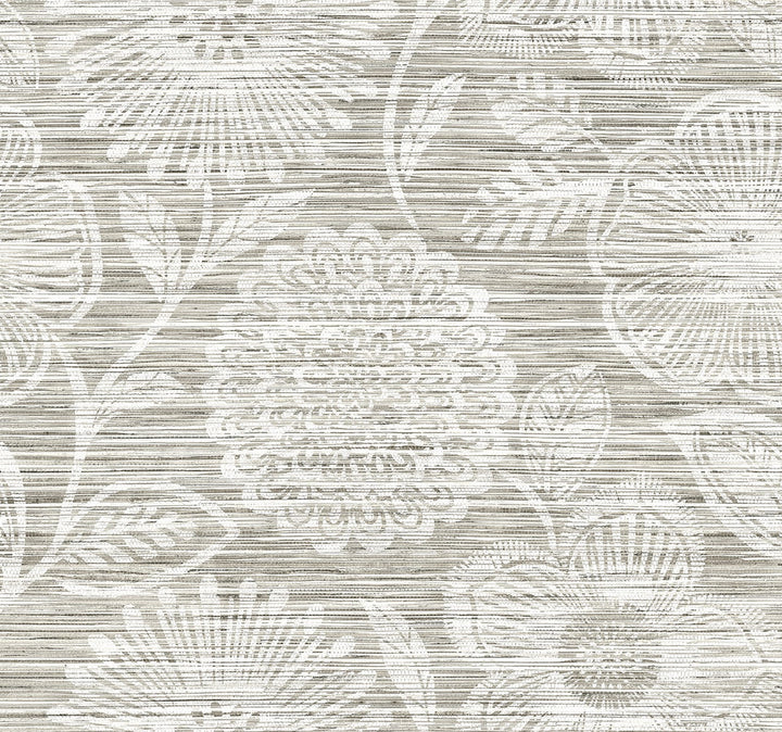 Faux Grass Floral Harbor Grey by Seabrook Wallpaper Stacy Garcia Peel and Stick United States 17.08 20.87" 20.5" - Fabric Carolina -