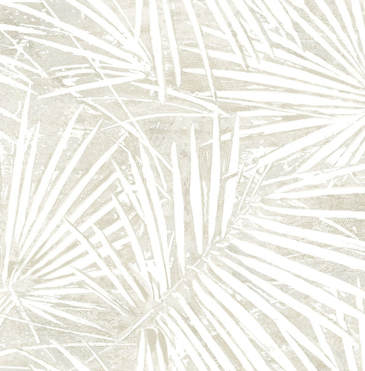 Fossil Palm Natural by Seabrook Wallpaper Stacy Garcia Peel and Stick United States 17.08 20.87" 20.5" - Fabric Carolina -