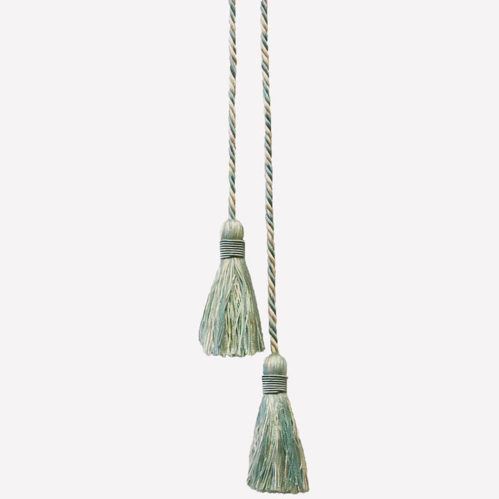 Shandell 20 Beachglass by Stout Trim Stout Trim Shandell 20 BeachglassTrim ART OF DESIGN TRIM-2 TASSEL FRINGE 100%SVI CHINA </p><p>Repeat: H: 0.000, V: 0.000 3 in - Fabric Carolina -