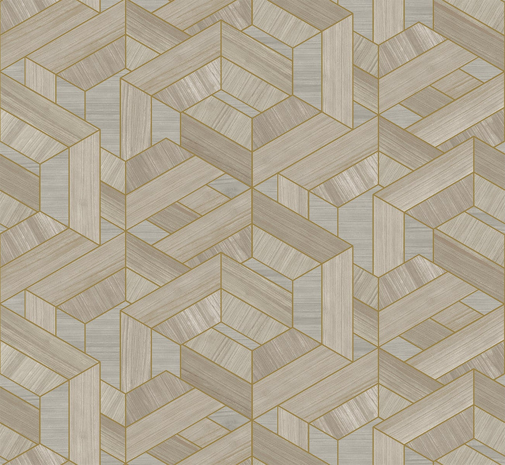 Linnea Antiqued Silver SHS10310 by Seabrook Designs Designer Wallpaper
