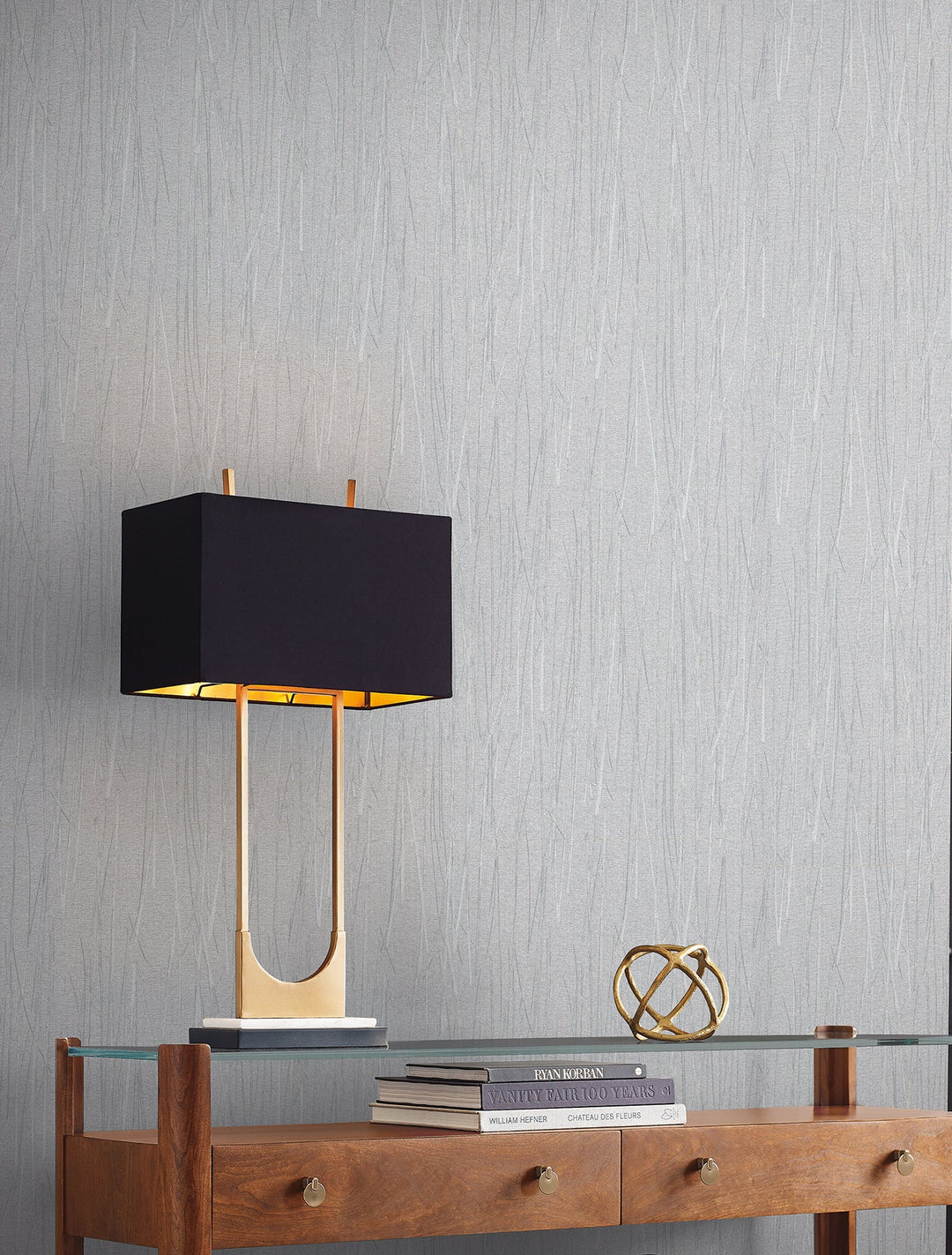 Piedmont Bamboo Grey Wallpaper by York Wallcoverings Designer