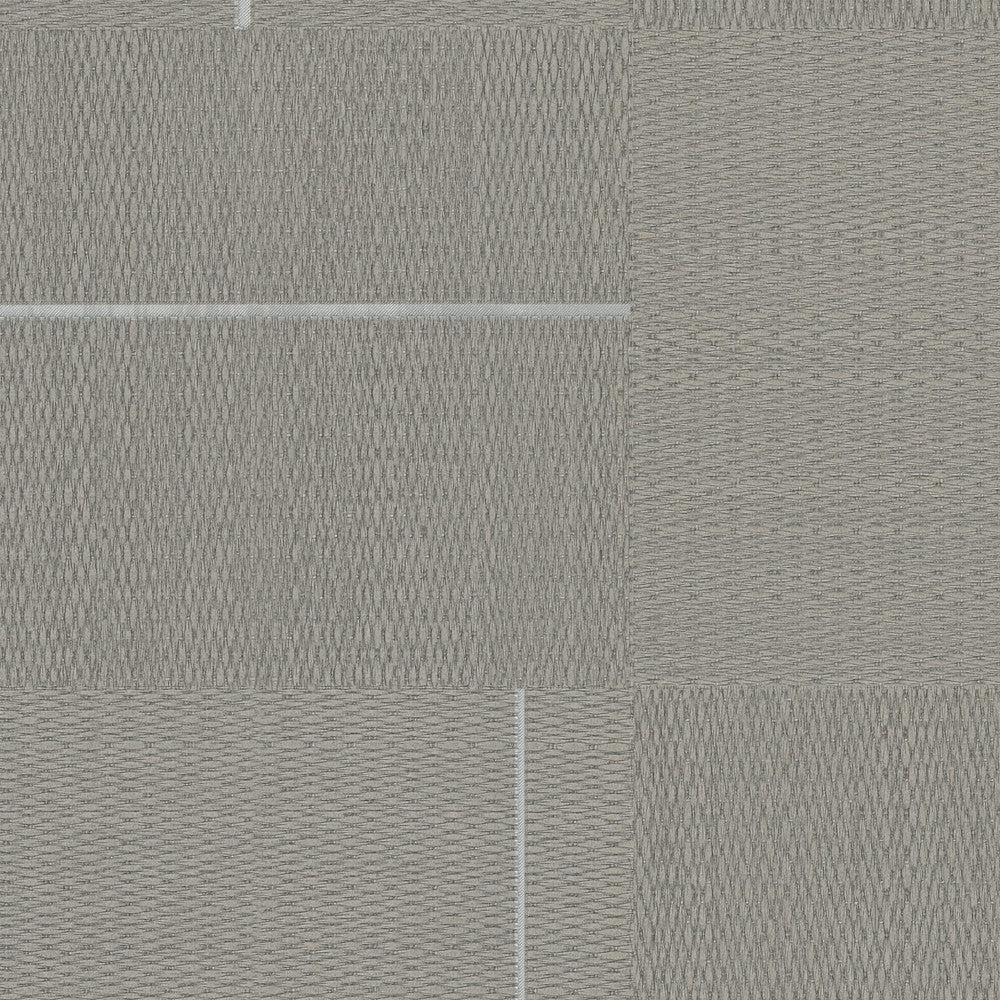 Geo Block Weave Taupe Wallpaper by York Wallcoverings Signature Textures Resource Library Covers about 57.5 square feet 20.9-in by 33-ft long roll Unpasted 20.8 - Fabric Carolina -