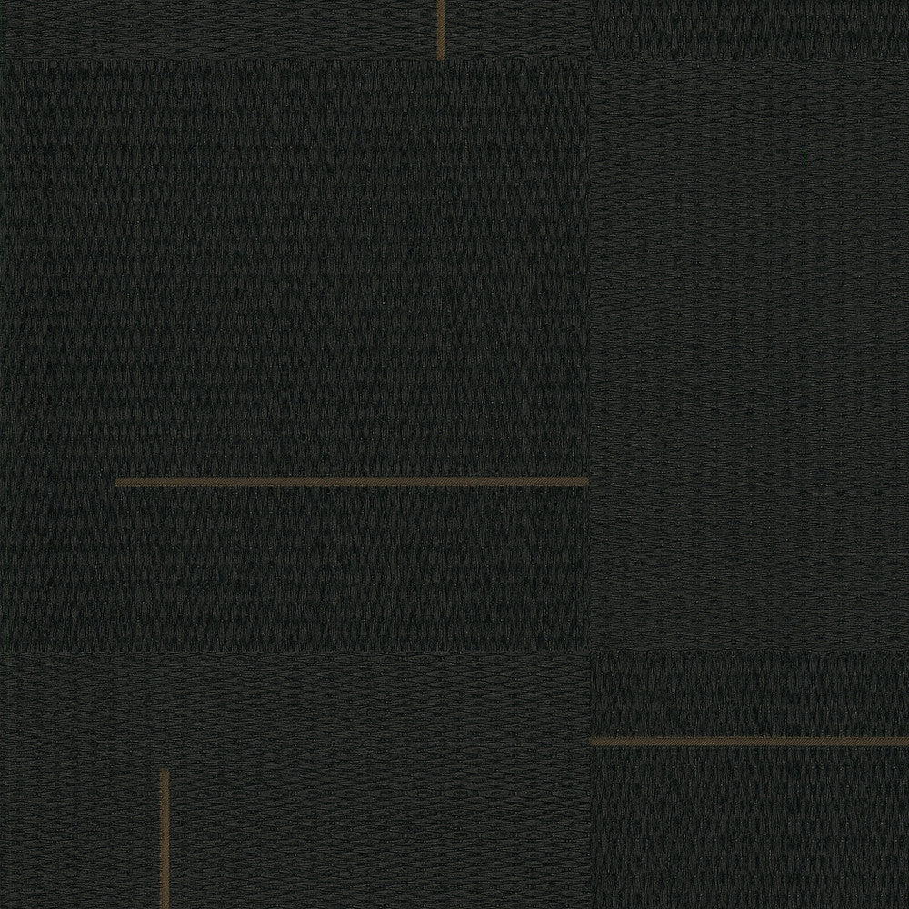 Geo Block Weave Black Wallpaper by York Wallcoverings Signature Textures Resource Library Covers about 57.5 square feet 20.9-in by 33-ft long roll Unpasted 20.8 - Fabric Carolina -