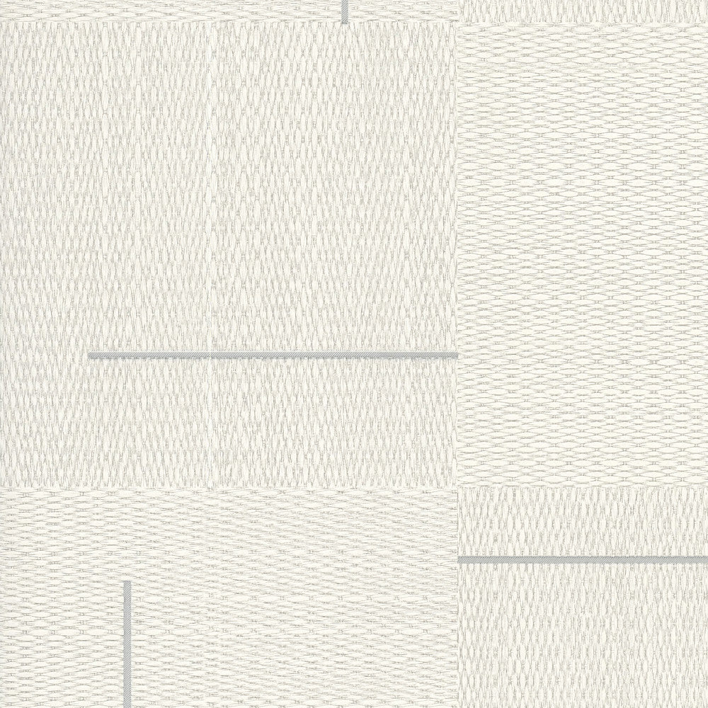 Geo Block Weave Ivory Wallpaper by York Wallcoverings Signature Textures Resource Library Covers about 57.5 square feet 20.9-in by 33-ft long roll Unpasted 20.8 - Fabric Carolina -