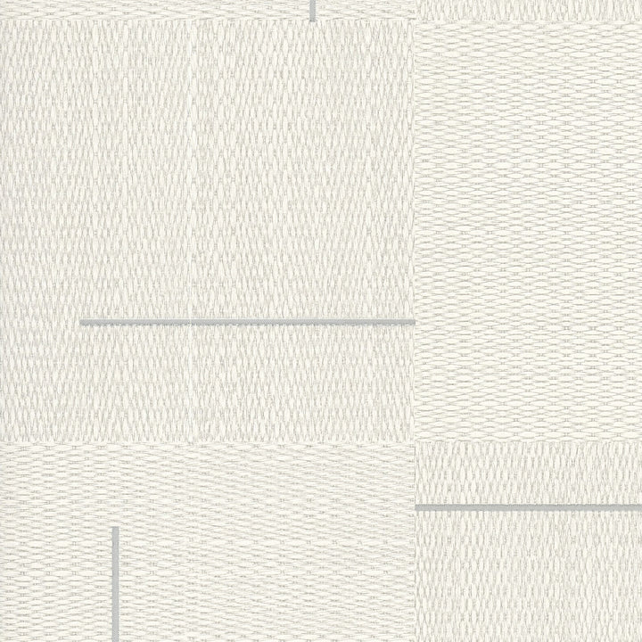Geo Block Weave Ivory Wallpaper by York Wallcoverings Signature Textures Resource Library Covers about 57.5 square feet 20.9-in by 33-ft long roll Unpasted 20.8 - Fabric Carolina -