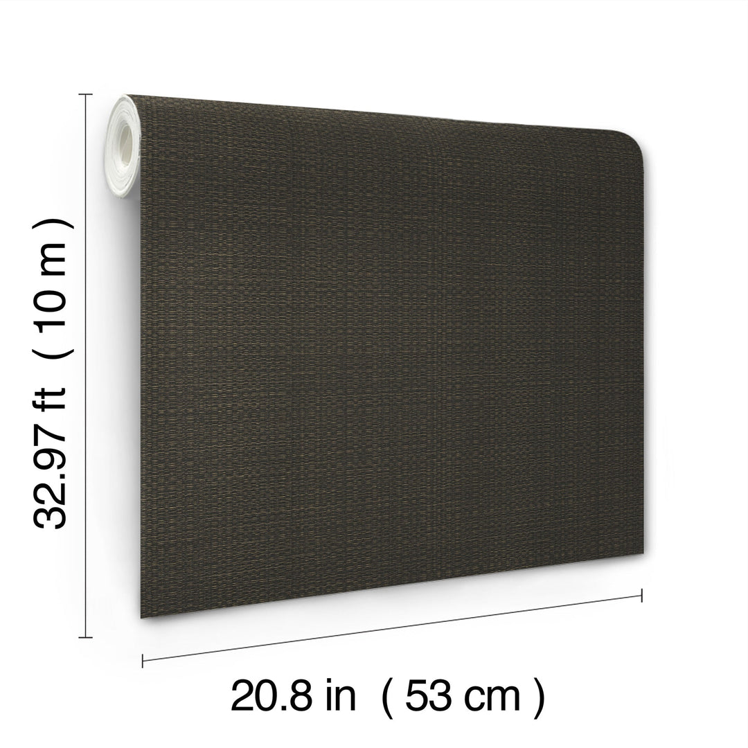 Bali Basketweave Black Wallpaper by York Wallcoverings Designer