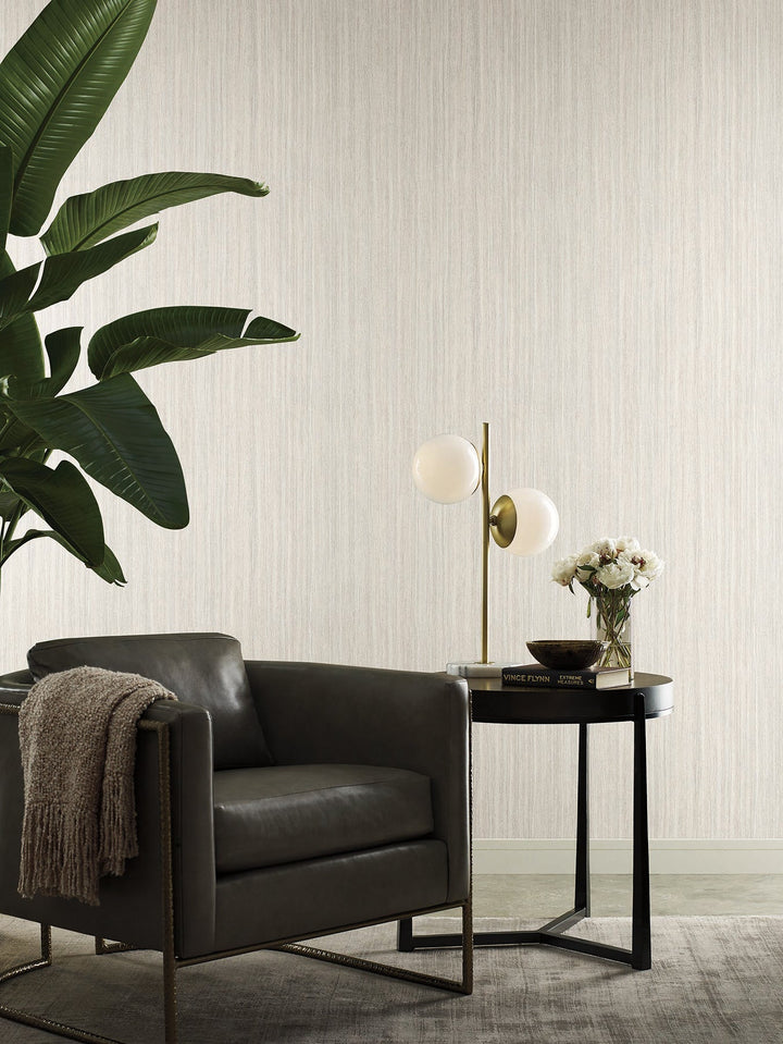 Wistman Stripe Cream Wallpaper by York Wallcoverings Designer