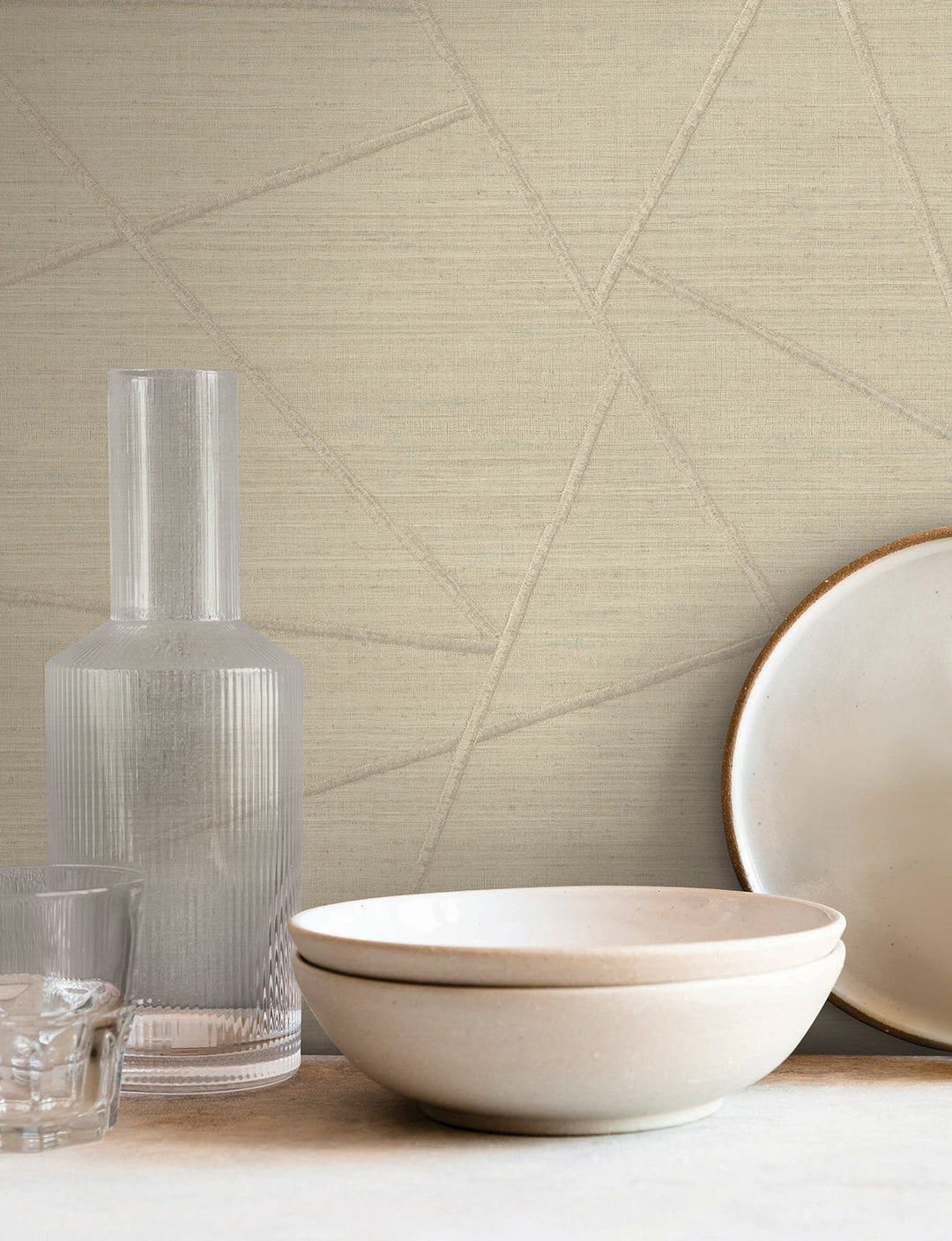 Lisle Toasted Almond Wallpaper by York Wallcoverings Designer
