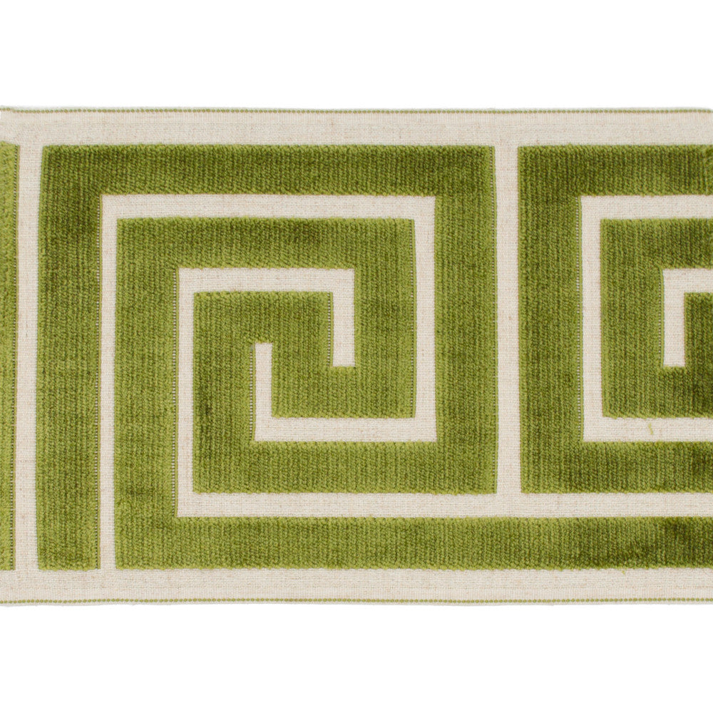 Sidewinder Tape Lime by Magnolia Trim - 58% Rayon, 31% Poly, 11% Linen China Horizontal: 13.5 and Vertical: 7 - Fabric Carolina -