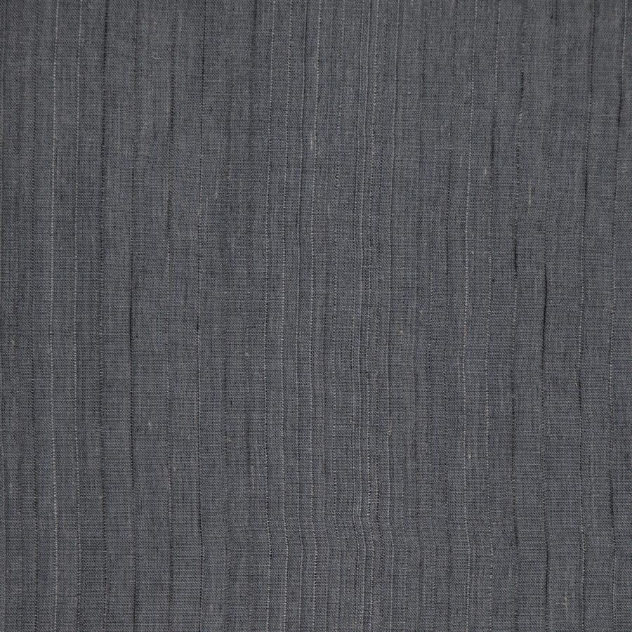 Sargent # 609 Charcoal by Maxwell Designer Fabric Wide Width Drapery 94% POLYESTER/6% LINEN TURKEY H-10.4" 121" - Swanky Fabrics -