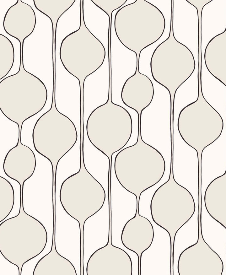 Minimalist Geometric Marshmallow by Seabrook Wallpaper The Simple Life Netherlands 57.5 12.6" 20.9" - Fabric Carolina -
