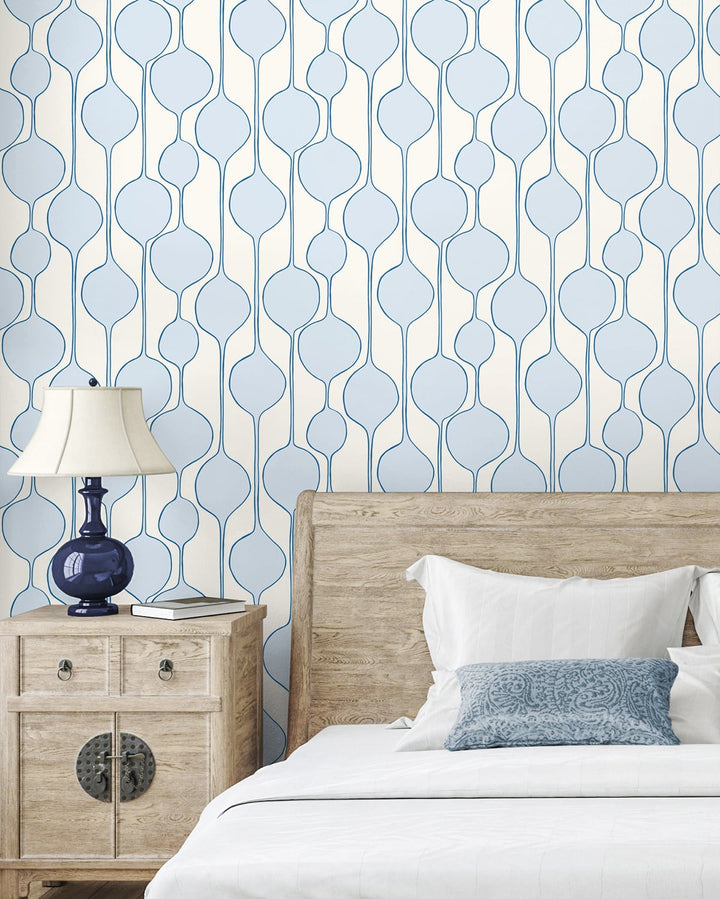 Minimalist Geometric Baby Blue SL80102 by Seabrook Designs Designer Wallpaper
