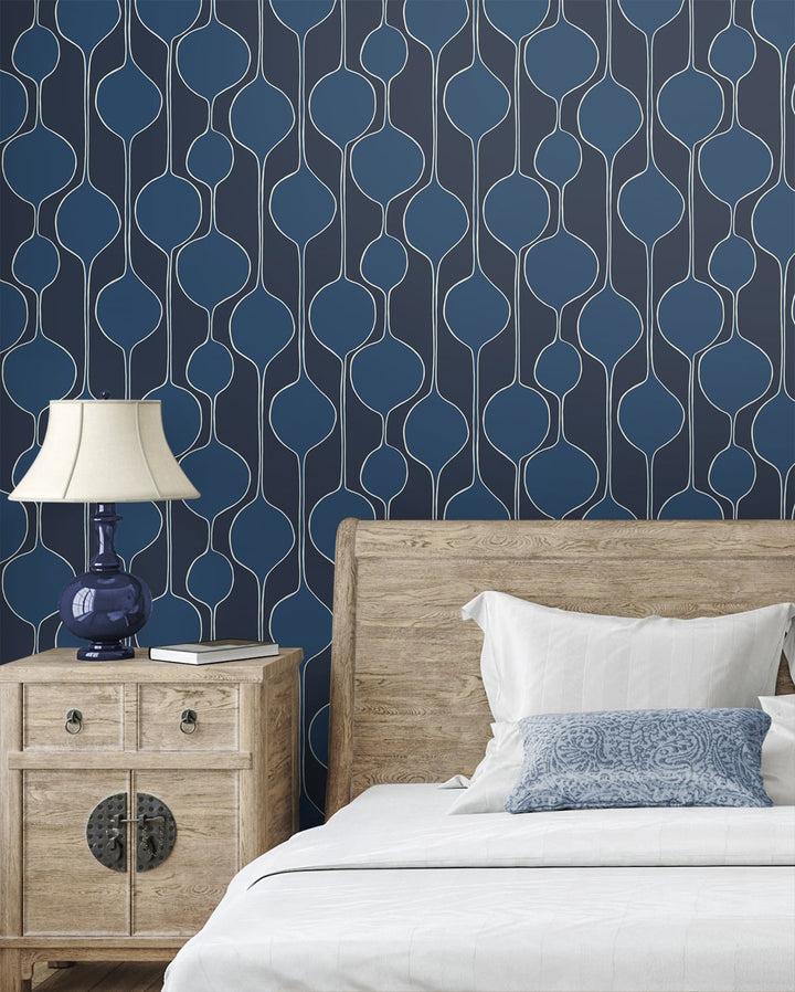 Minimalist Geometric Celtic Blue SL80112 by Seabrook Designs Designer Wallpaper
