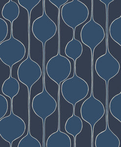 Minimalist Geometric Celtic Blue by Seabrook Wallpaper