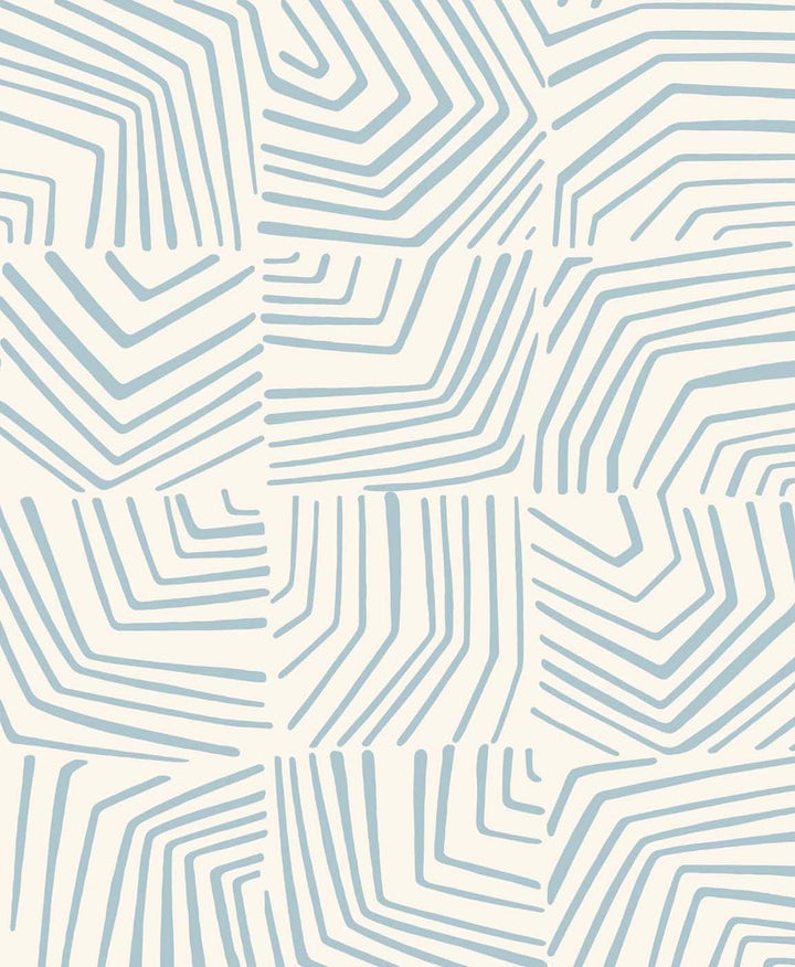 Linework Maze Sky Blue by Seabrook Wallpaper The Simple Life Netherlands 57.5 25.2" 20.9" - Fabric Carolina -