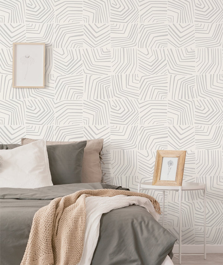 Linework Maze Fog SL80208 by Seabrook Designs Designer Wallpaper