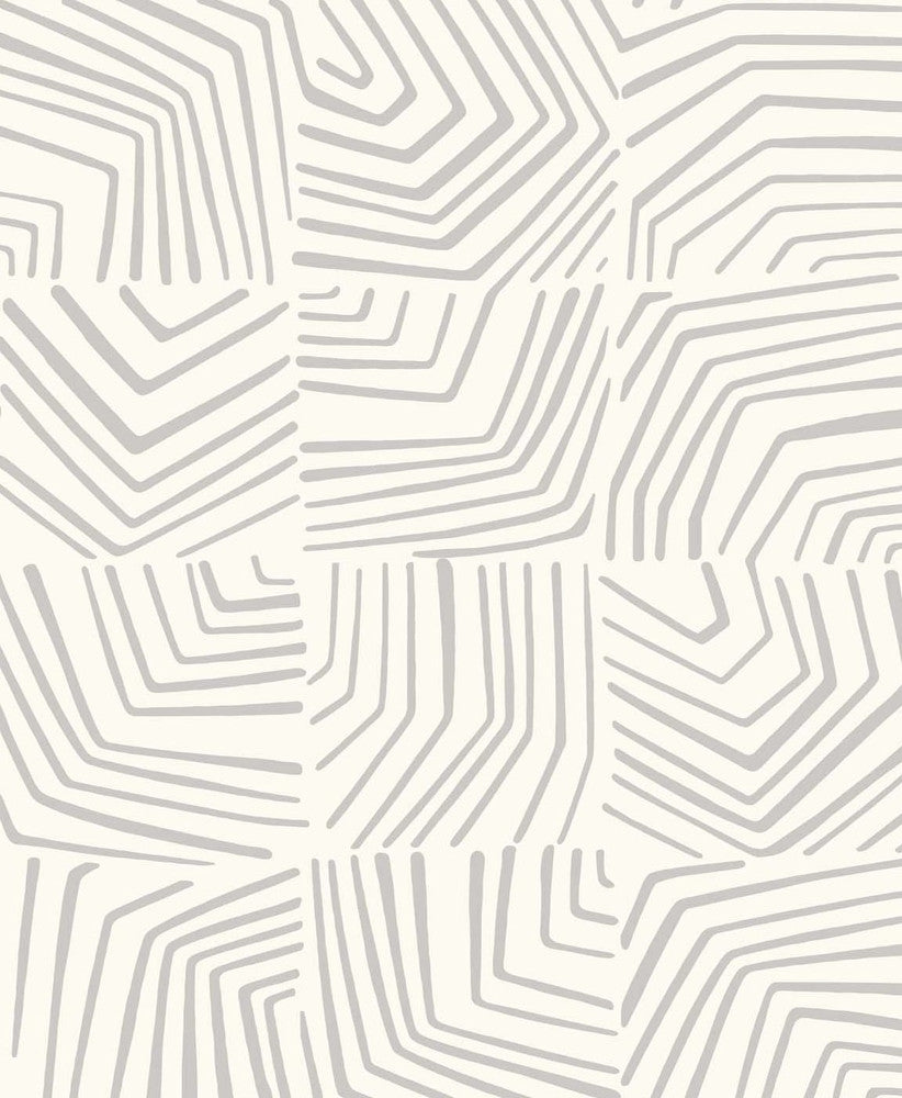 Linework Maze Fog by Seabrook Wallpaper The Simple Life Netherlands 57.5 25.2" 20.9" - Fabric Carolina -