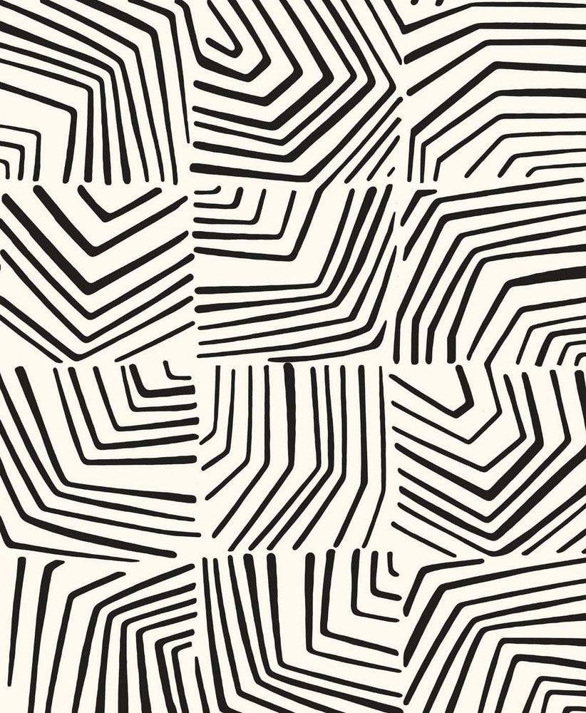Linework Maze Inkwell by Seabrook Wallpaper The Simple Life Netherlands 57.5 25.2" 20.9" - Fabric Carolina -