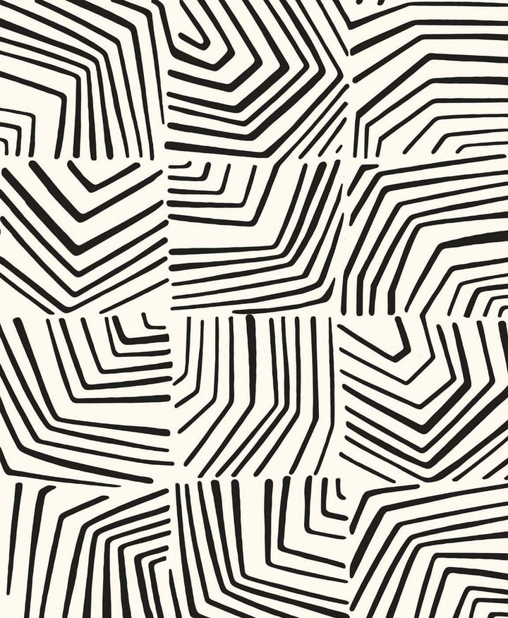 Linework Maze Inkwell by Seabrook Wallpaper The Simple Life Netherlands 57.5 25.2" 20.9" - Fabric Carolina -
