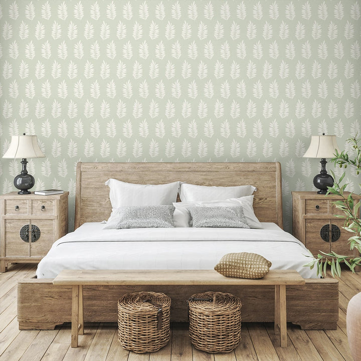 Pinnate Silhouette Sage SL80304 by Seabrook Designs Designer Wallpaper