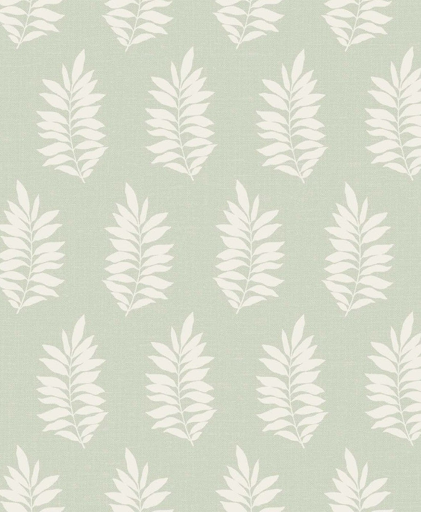 Pinnate Silhouette Sage by Seabrook Wallpaper The Simple Life Netherlands 57.5 12.6" 20.9" - Fabric Carolina -