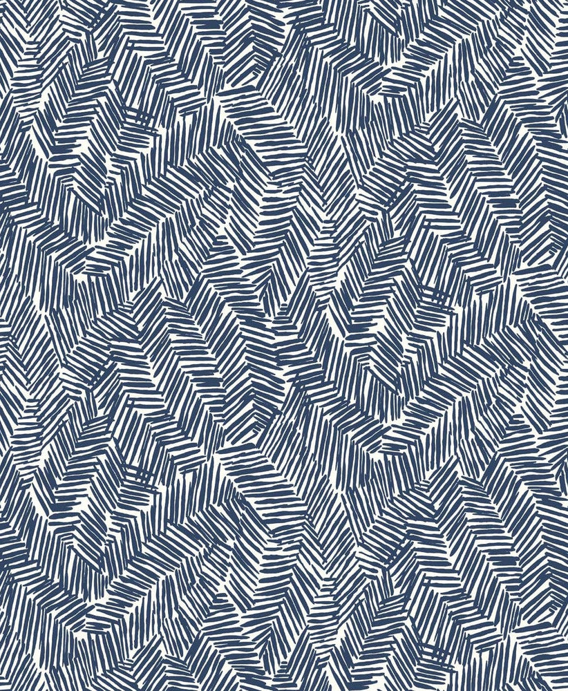 Lush Navy Blue by Seabrook Wallpaper The Simple Life Netherlands 57.5 12.6" 20.9" - Fabric Carolina -