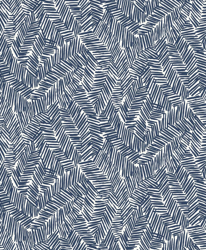 Lush Navy Blue by Seabrook Wallpaper The Simple Life Netherlands 57.5 12.6" 20.9" - Fabric Carolina -