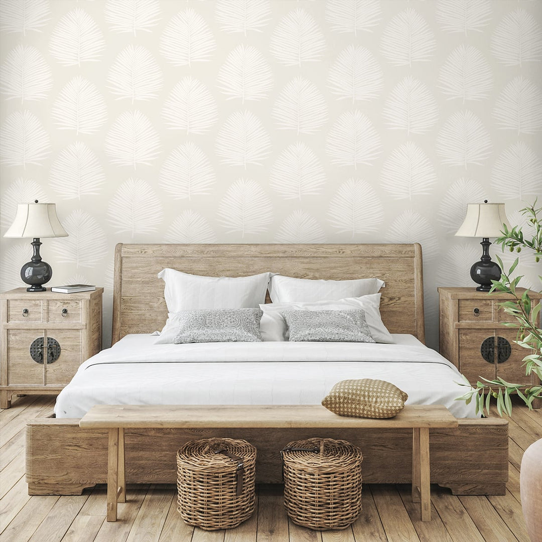 Island Palm Alabaster SL80700 by Seabrook Designs Designer Wallpaper