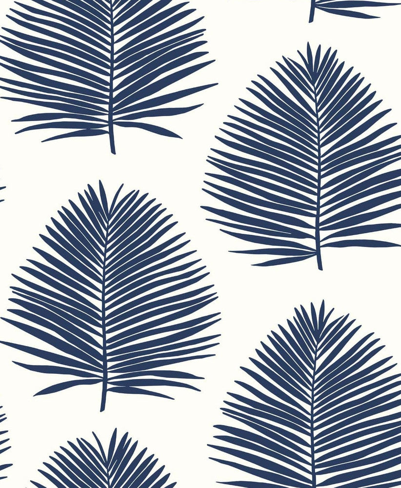 Island Palm Navy Blue by Seabrook Wallpaper The Simple Life Netherlands 57.5 25.2" 20.9" - Fabric Carolina -