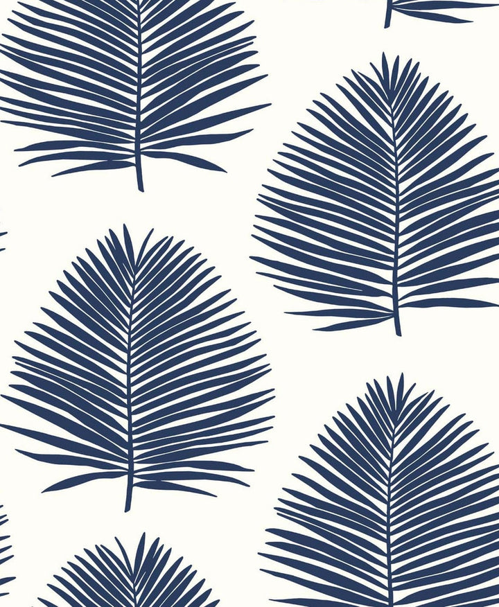 Island Palm Navy Blue by Seabrook Wallpaper The Simple Life Netherlands 57.5 25.2" 20.9" - Fabric Carolina -