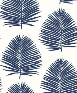 Island Palm Navy Blue by Seabrook Wallpaper