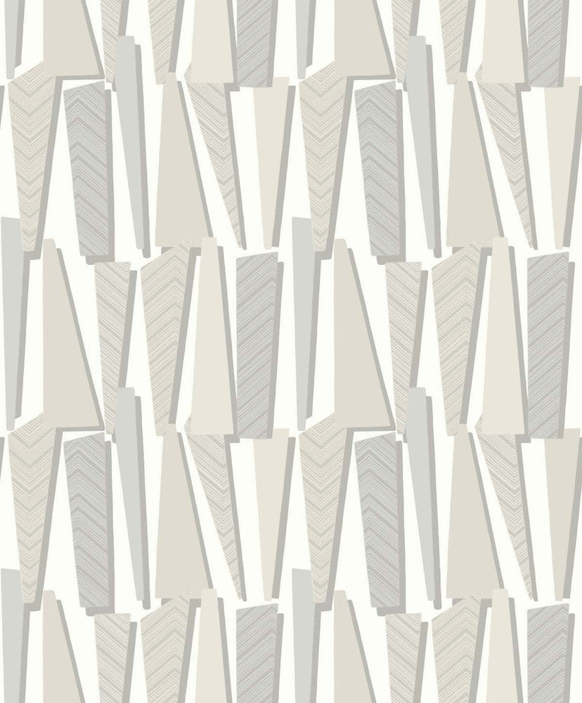 Geometric Shadows Linen by Seabrook Wallpaper The Simple Life Netherlands 57.5 12.6" 20.9" - Fabric Carolina -