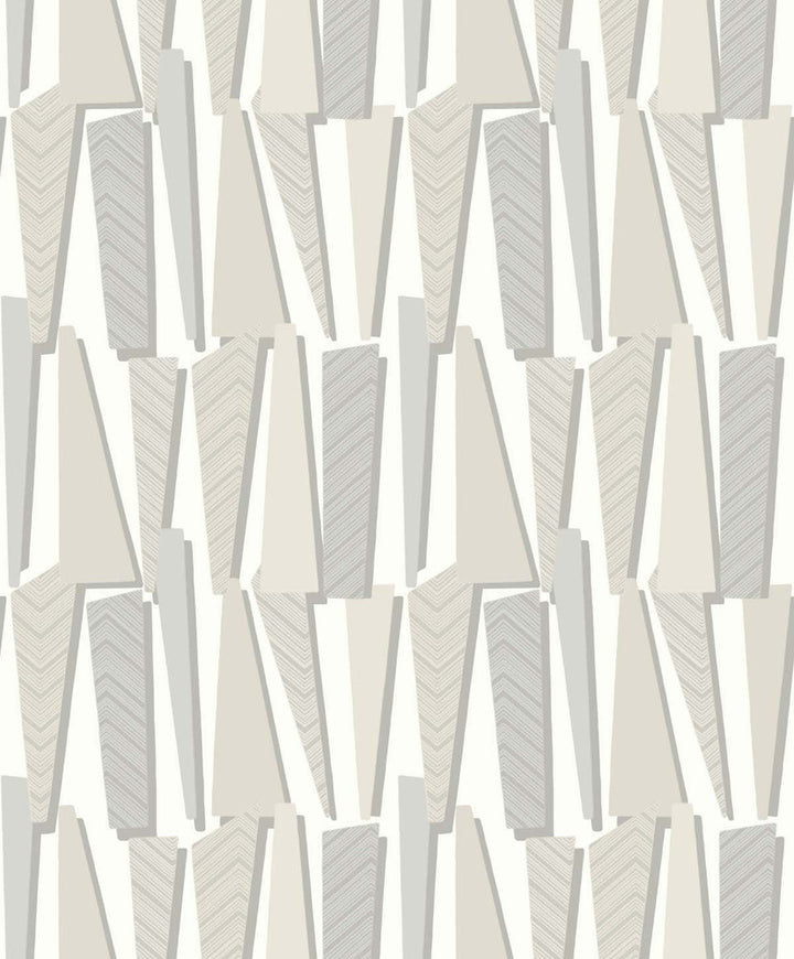 Geometric Shadows Linen by Seabrook Wallpaper The Simple Life Netherlands 57.5 12.6" 20.9" - Fabric Carolina -