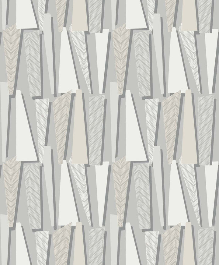 Geometric Shadows Stone by Seabrook Wallpaper The Simple Life Netherlands 57.5 12.6" 20.9" - Fabric Carolina -