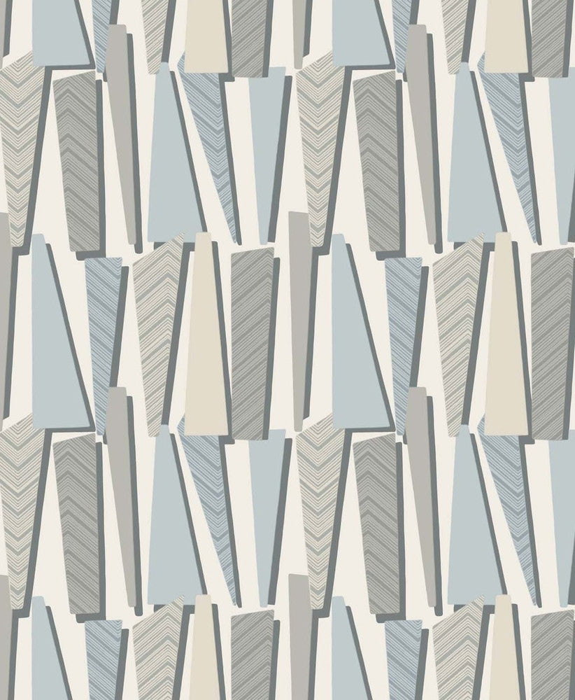 Geometric Shadows Aquamarine by Seabrook Wallpaper The Simple Life Netherlands 57.5 12.6" 20.9" - Fabric Carolina -