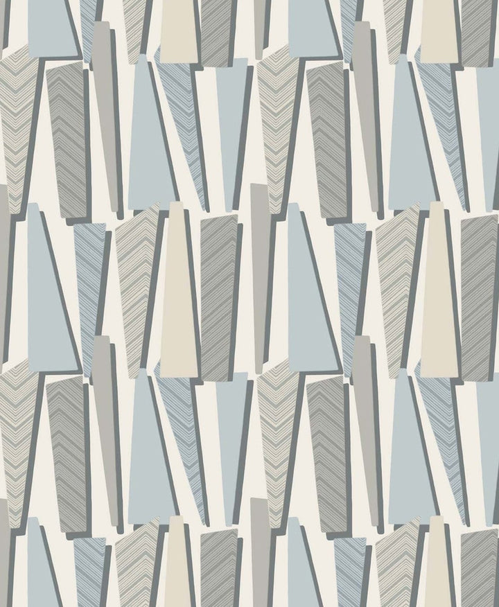 Geometric Shadows Aquamarine by Seabrook Wallpaper The Simple Life Netherlands 57.5 12.6" 20.9" - Fabric Carolina -