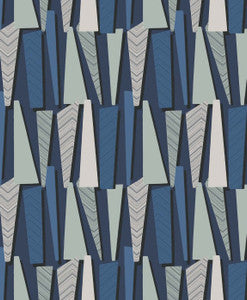 Geometric Shadows Denim by Seabrook Wallpaper