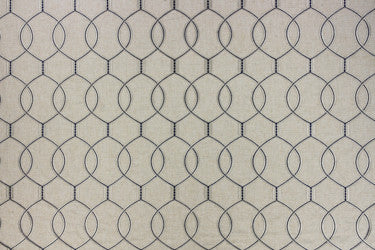 Slalom Bluestone by Richloom Fabric See sample 70% POLYESTER, 30% LINEN BASE (100% POLY EMB) USA or Imported 12K </p><p>Repeat: V6.38" x H3.25" 56" - Fabric Carolina -
