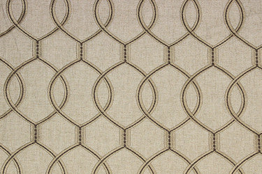 Slalom Sanddune by Richloom Fabric See sample 70% POLYESTER, 30% LINEN BASE (100% POLY EMB) USA or Imported 12K </p><p>Repeat: V6.38" x H3.25" 56" - Fabric Carolina -