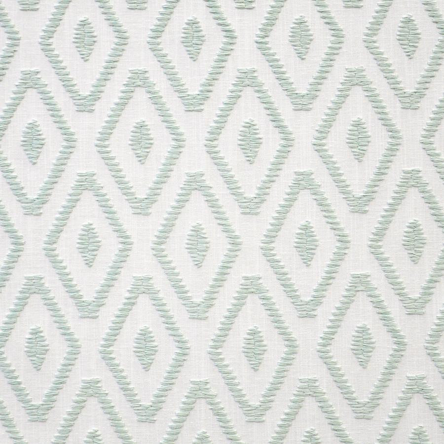 Solitaire # 323 Mint by Maxwell Designer Fabric Color Theory-Vol.V Sorbet 82% POLYESTER/11% COTTON 7% LINEN INDIA V-6.5"H-3.4" 54"EMB51.5 - Swanky Fabrics -