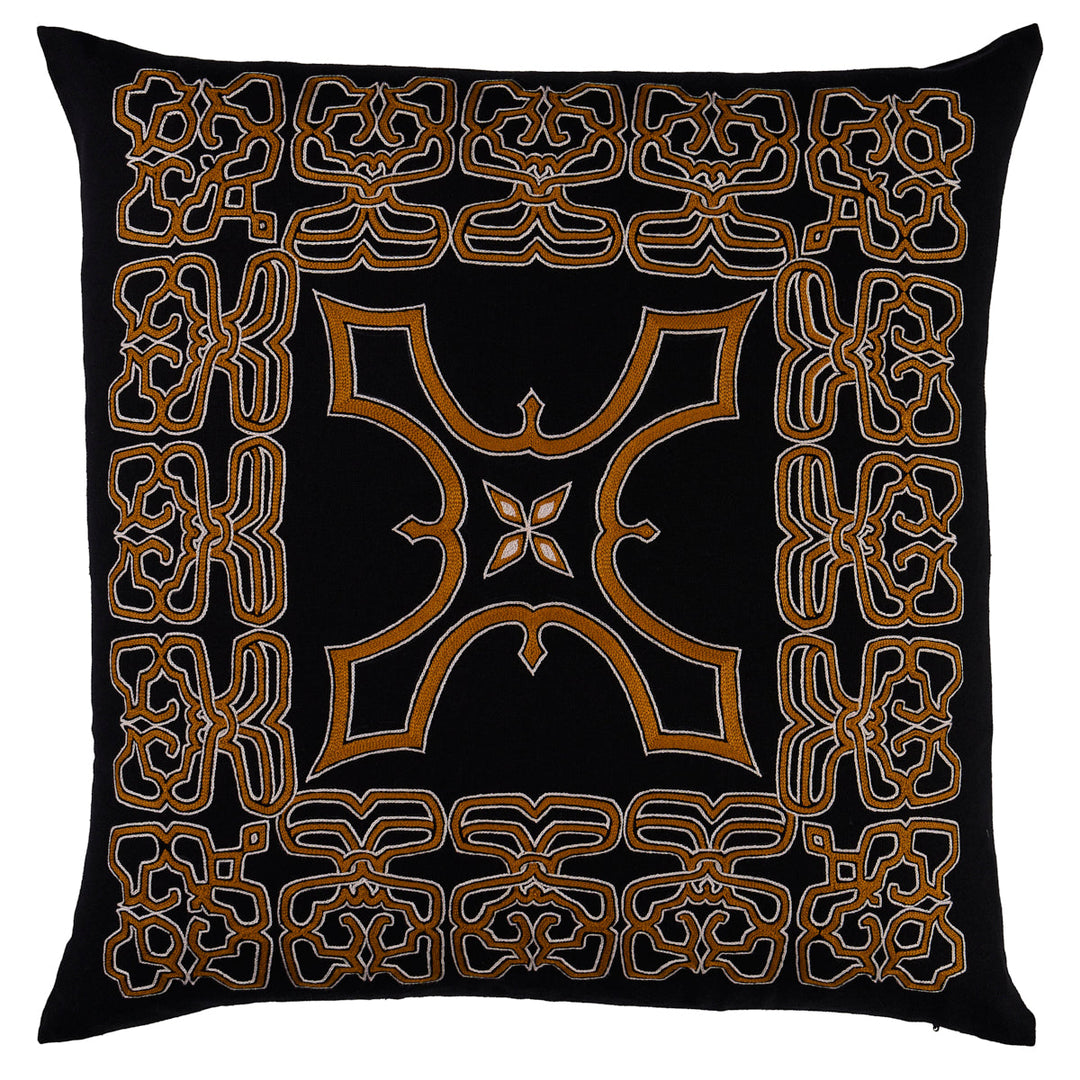 Jafri Pillow - Black & Beige by Schumacher Pillow