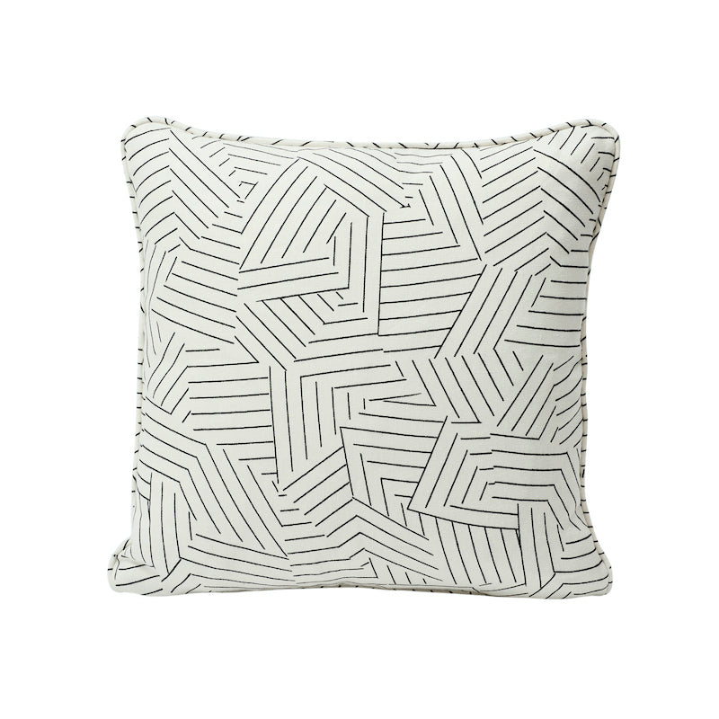 Deconstructed Stripe Pillow - Black & White by Schumacher Pillow
