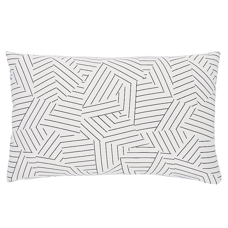 Deconstructed Stripe Pillow - Black & White by Schumacher Pillow