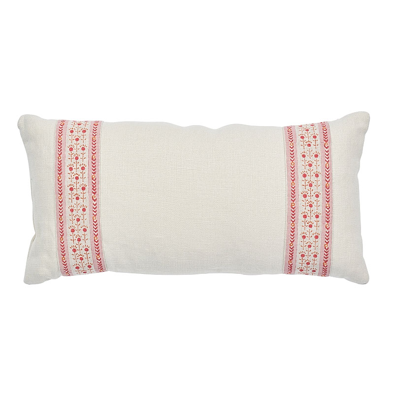 Pica Bella Hand Blocked Pillow - Pink & Orange by Schumacher Pillow